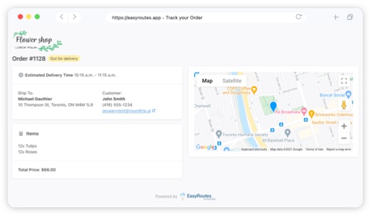 EasyRoutes Customer Tracking